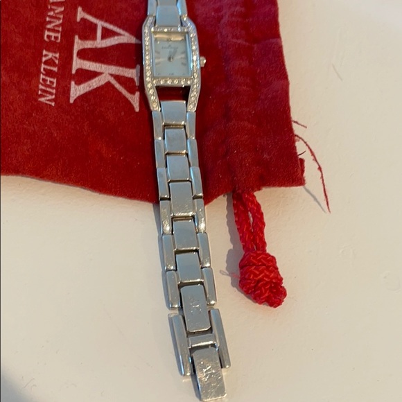 Anne Klein Silver Watch Rhinestone Trim - Picture 4 of 8